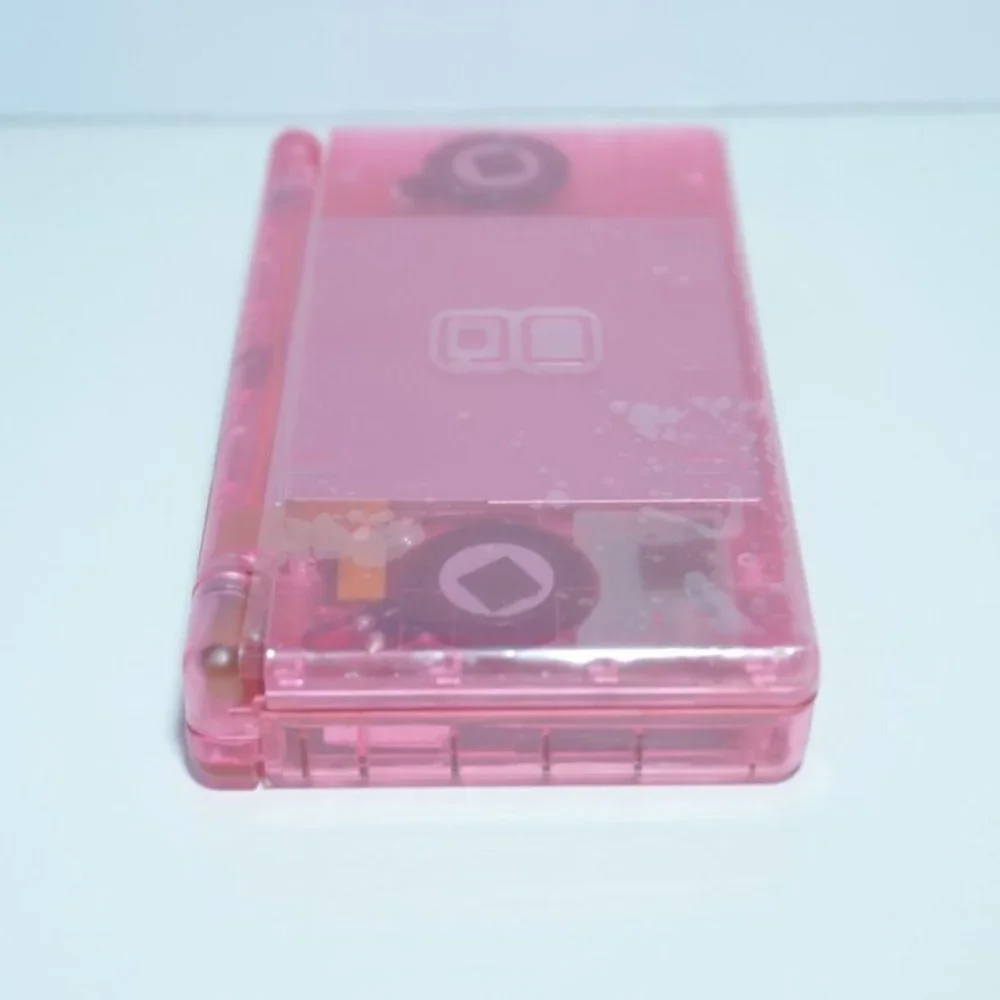 Nintendo DS Lite Transparent Clear Pink Handheld System with Charger & Stylus